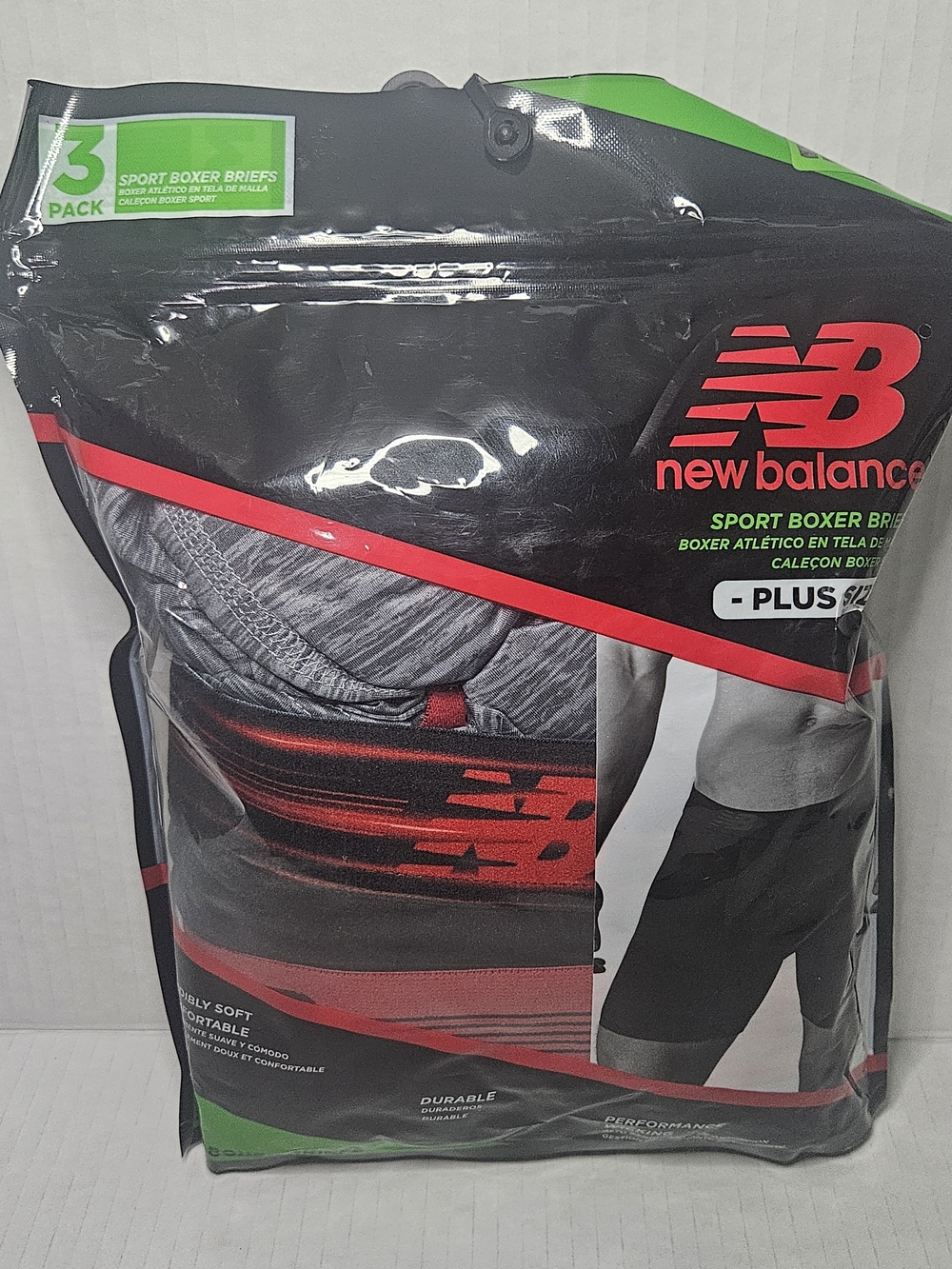 New Balance Boxer Briefs Size 4xl (52-54) Mens Red Black Athletic sport stretch